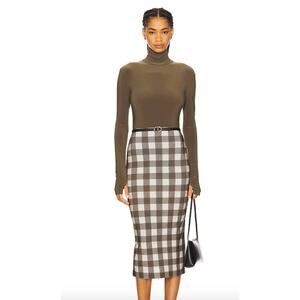 Norma Kamali Plaid Straight Skirt, Large $195